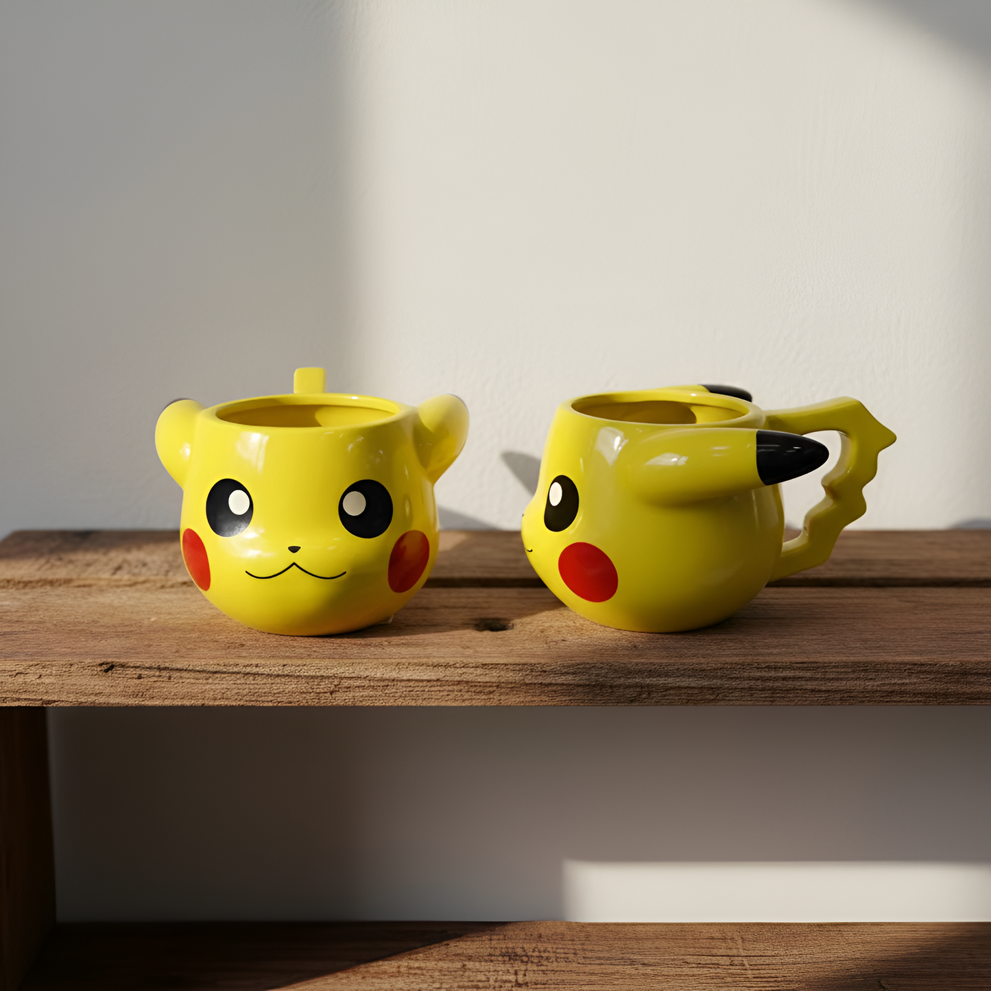 Žuta Pikachu keramička šolja s crvenim obrazima za svakom jutru