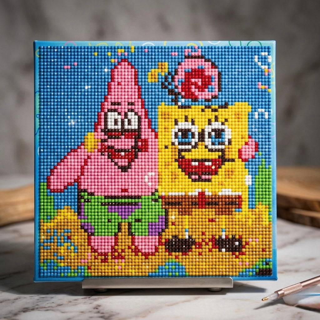 SpongeBob Diamond Painting DIY umjetnost 20x20 cm s Patrickom