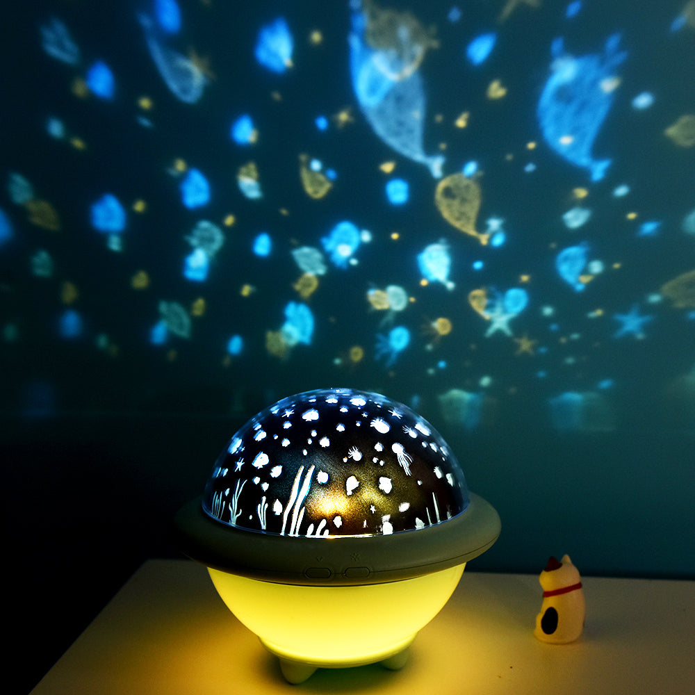 Projektor noćna lampa UFO LAMPA RGB s projekcijama morskih tema