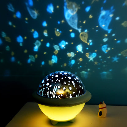 Projektor noćna lampa UFO LAMPA RGB s projekcijama morskih tema
