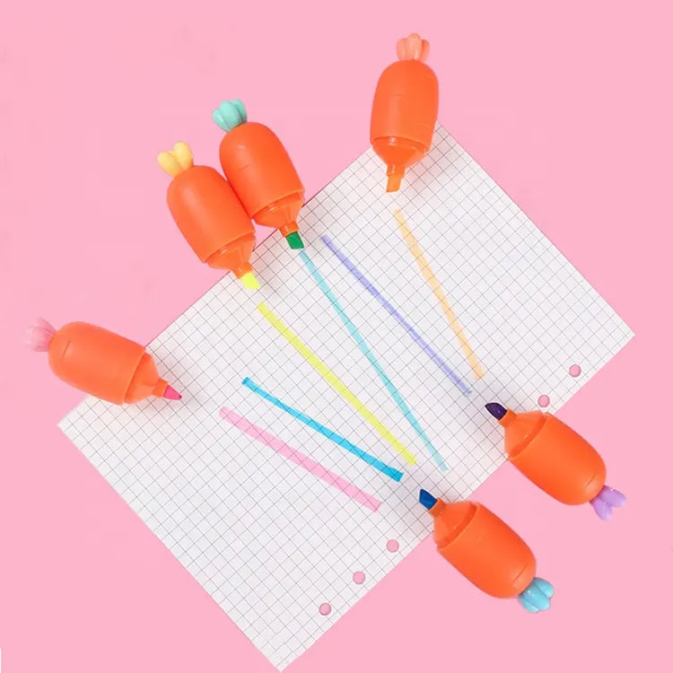 Set Mrkva Markeri u obliku mrkve s raznobojnim tintama za zabavno označavanje