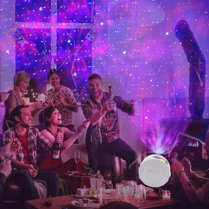 Bijela zvjezdana projekcija iz LUX LASER RGB PROJEKTORA za savršeno ambijentalno osvjetljenje