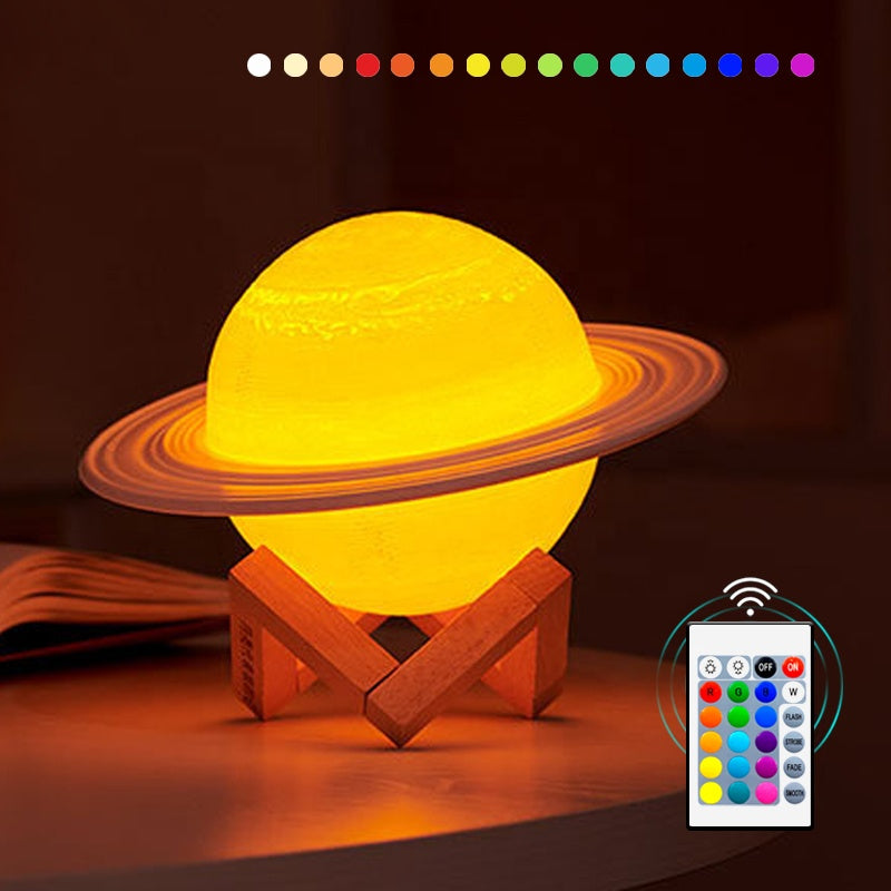 Saturn Lampa RGB 12cm, promjenjiva noćna lampa u obliku Saturna