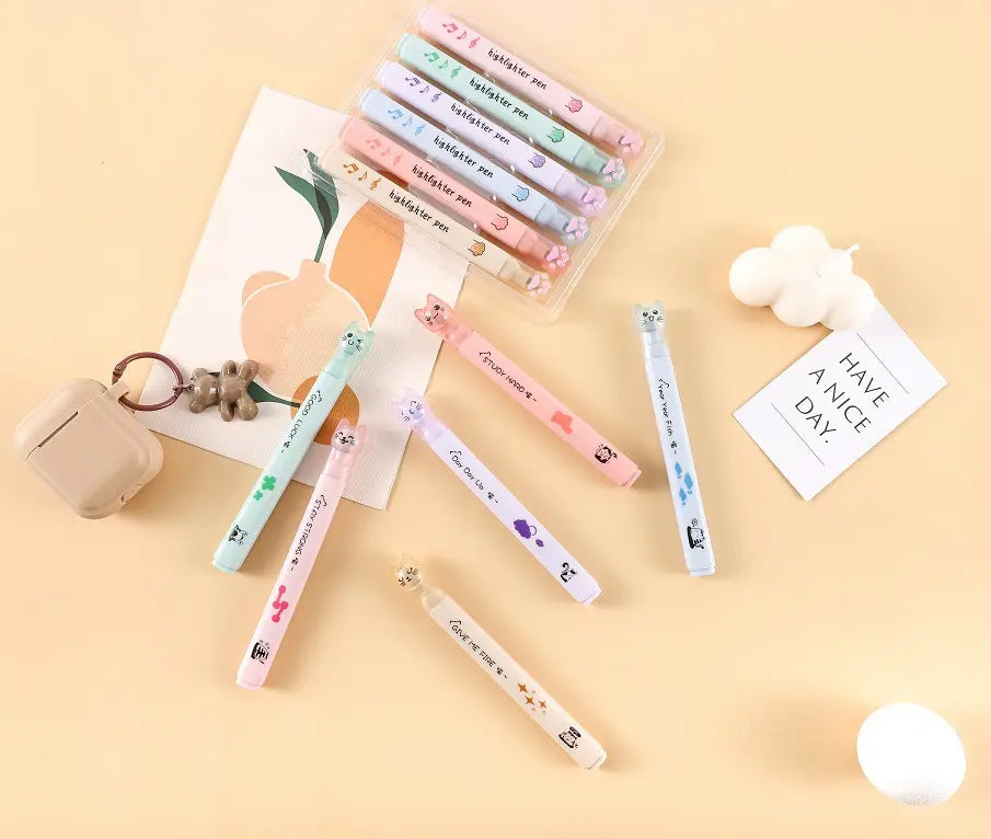 Pastel visokotonirani marker s mačjim motivima iz Set Kitty Cat Markeri