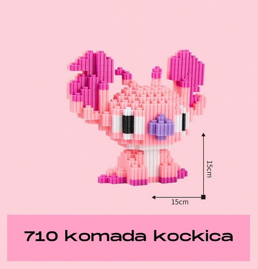 Ružičasto ljubičasti blok Stitch figura iz STITCH LEGO keramičkog seta Čajnik