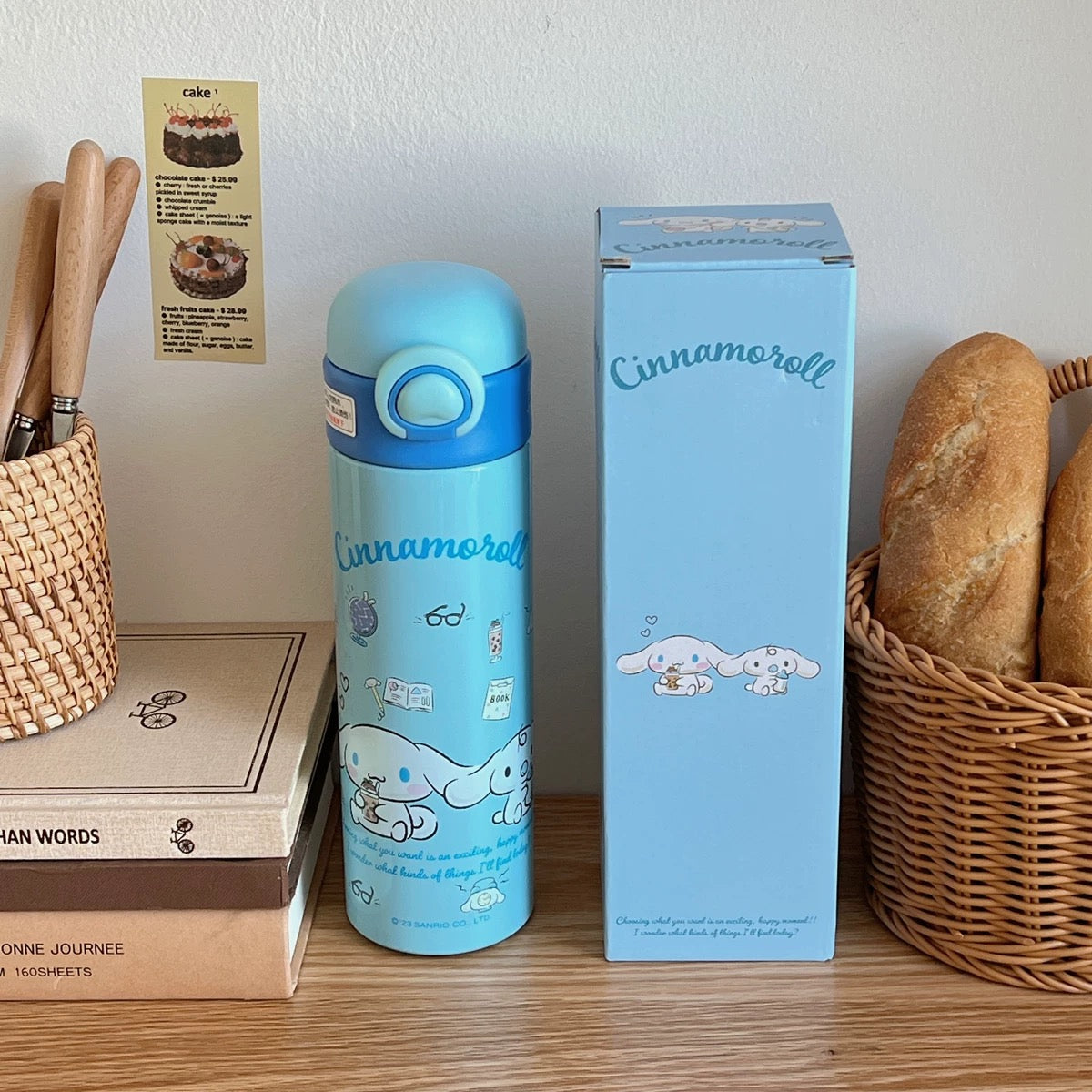 Plavi Cinnamoroll termos boca s crtanim dizajnom i izvlačenim poklopcem