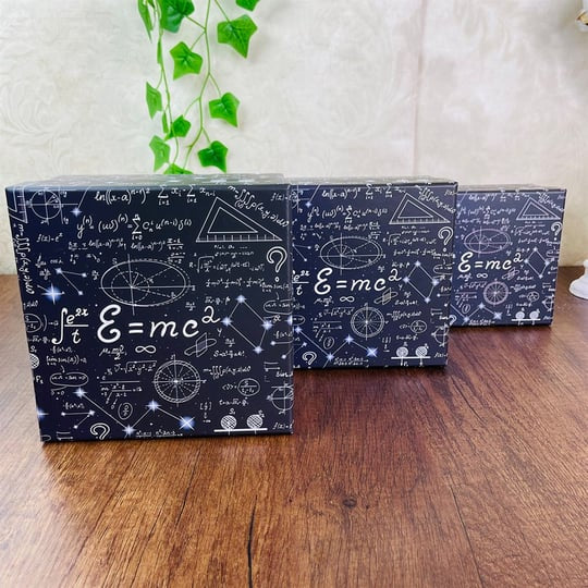 Tri ukrasne kutije s dizajnom vezanim uz znanost FORMULES UKRASNA KUTIJA