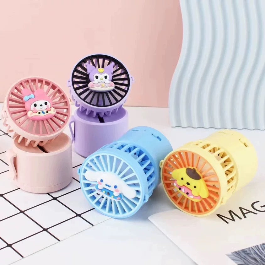 Roza i ljubičasta mini ventilator Animals Mini Ventilator s crtićima životinja