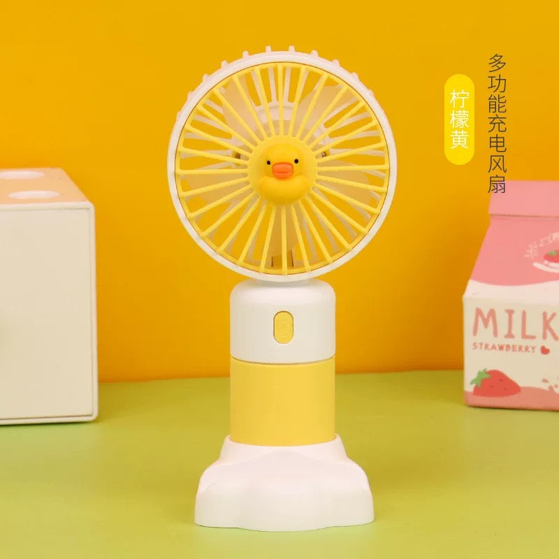 Žuti i bijeli mini ventilator patak s licem, MINI VENTILATOR