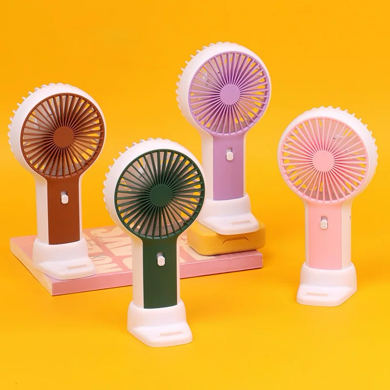 Mini ventilator: 4-boja prijenosni set s bijelim bazama i šarenim lopaticama