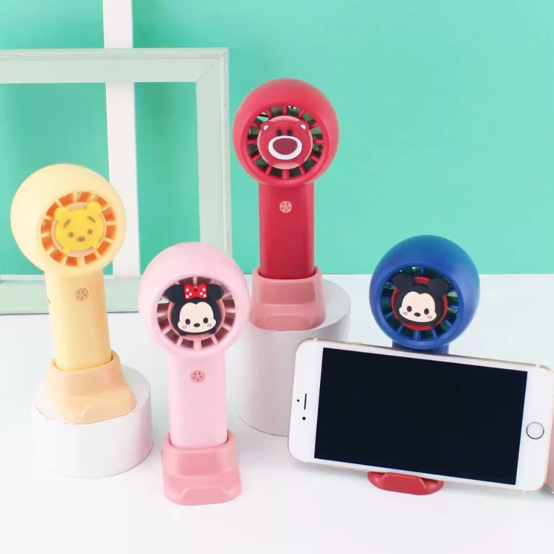 Mickey Mouse Lotso Winnie mini ventilator s držačem za mobitel, višebojna Disney Tsum Tsum dizajn
