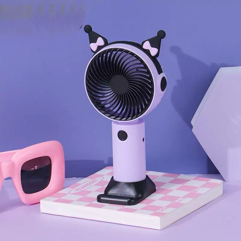 Kuromi mini ventilator: ljubičasti mačji ventilator s točkicama