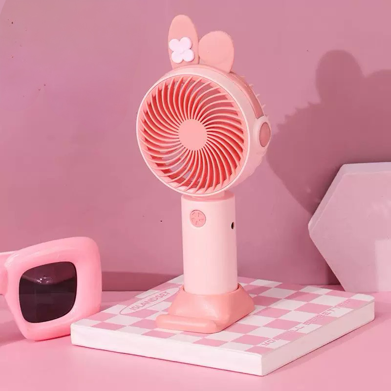Ružičasti Hello Kitty Kuromi mini ventilator s ušima zeca