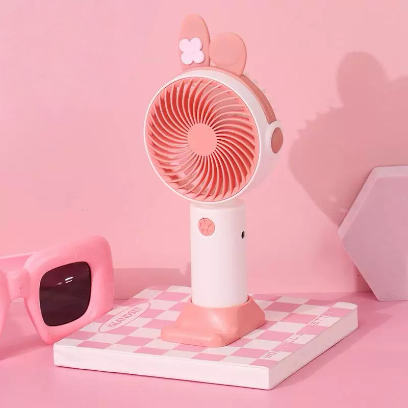 Ružičasto-bijeli Hello Kitty Kuromi mini ventilator s ušima zeca