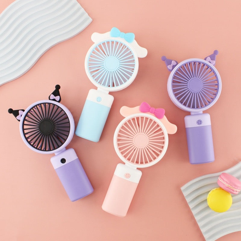 Pastel Kuromi Cinnamoroll mini ventilator s rožicama i rogovima jednoroga