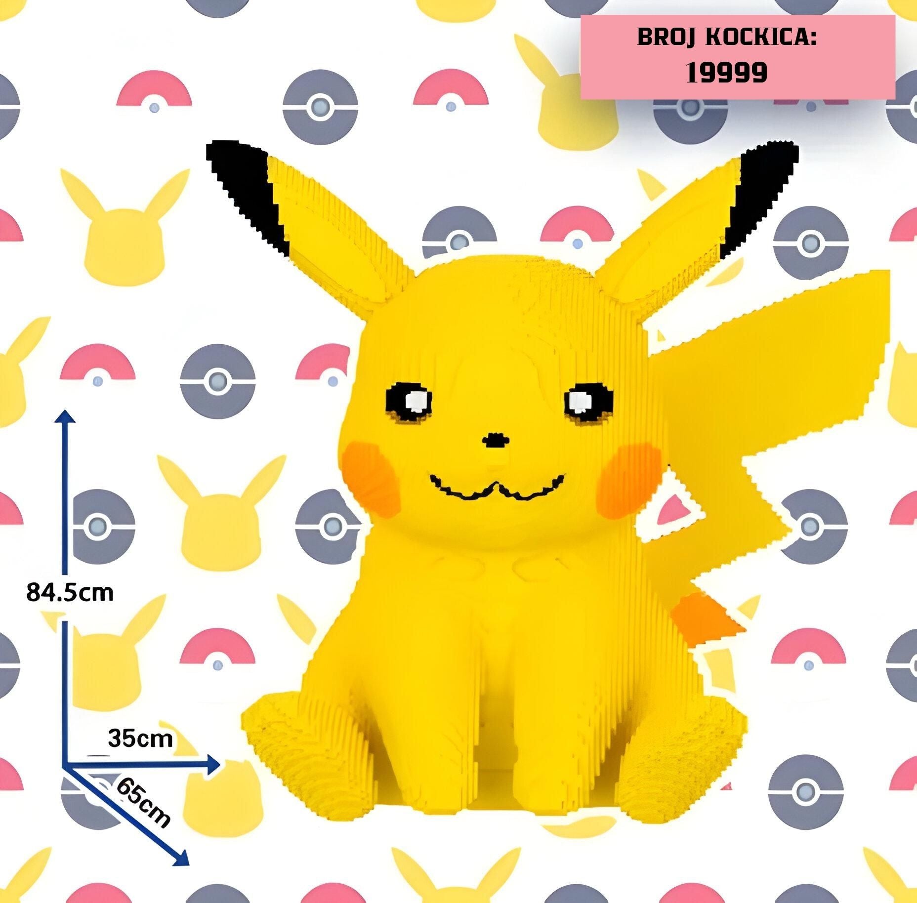 Žuti Pikachu figura napravljena od kocaka u PIKACHU LEGO setu