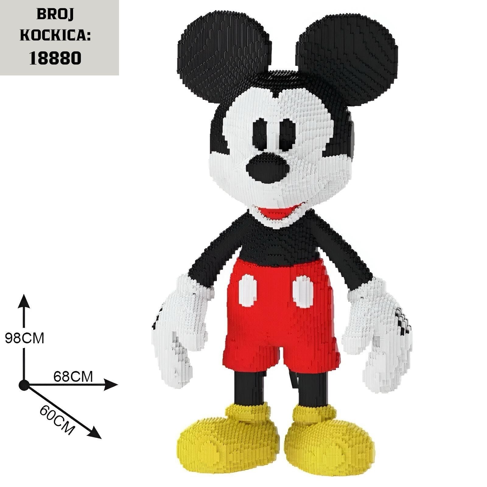 Pixelizirana figura Mickey Mouse iz LEGO seta MICKEY MOUSE (Broj Kockica: 18880)