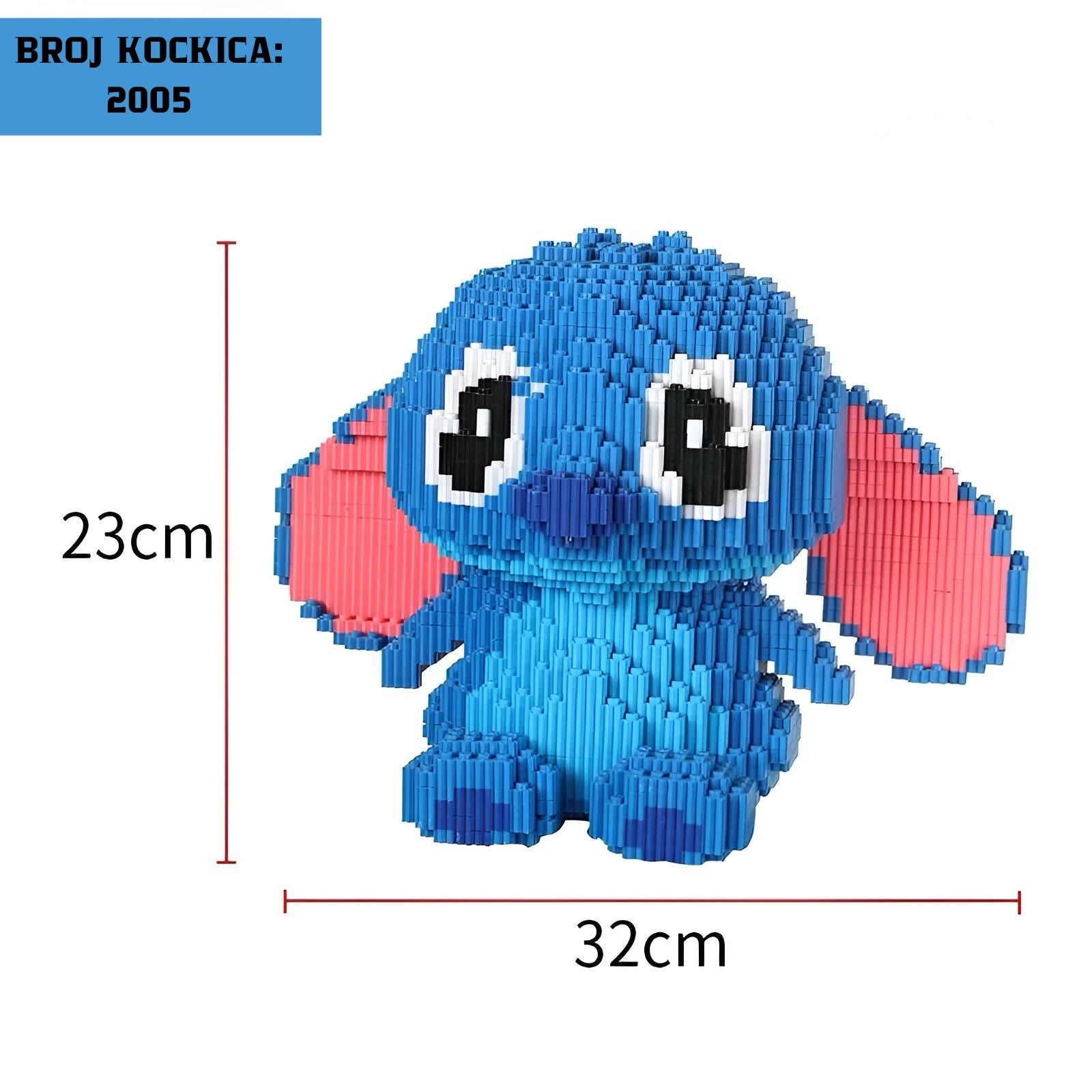 Plavi Stitch blok figura iz STITCH LEGO seta s 2005 kockica