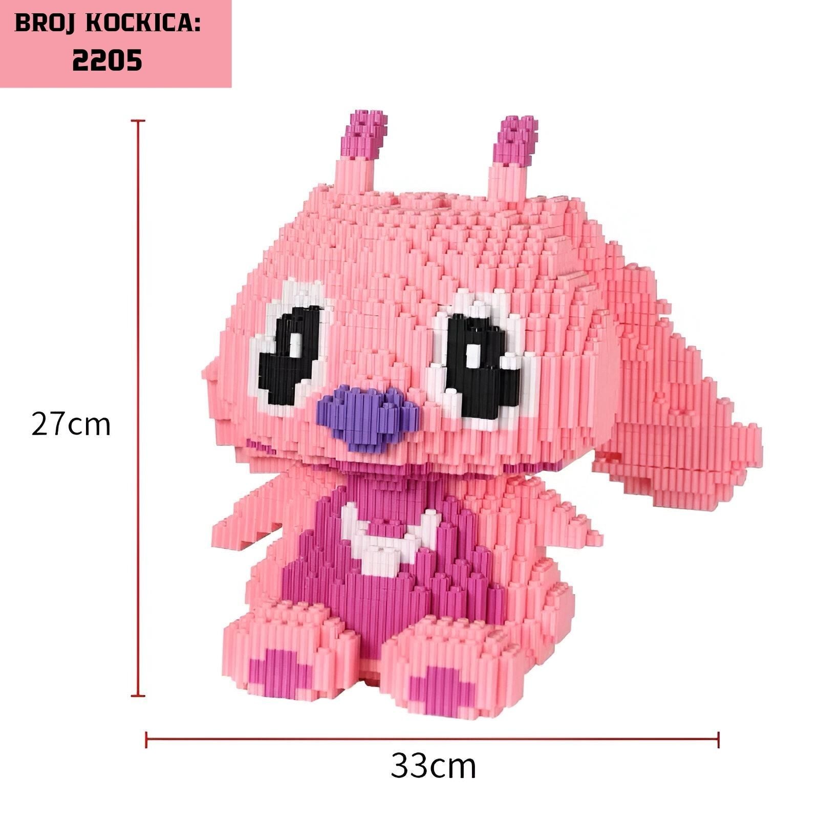 Pink cigleni figurica Anđela iz proizvoda STITCH LEGO s 2205 kockica