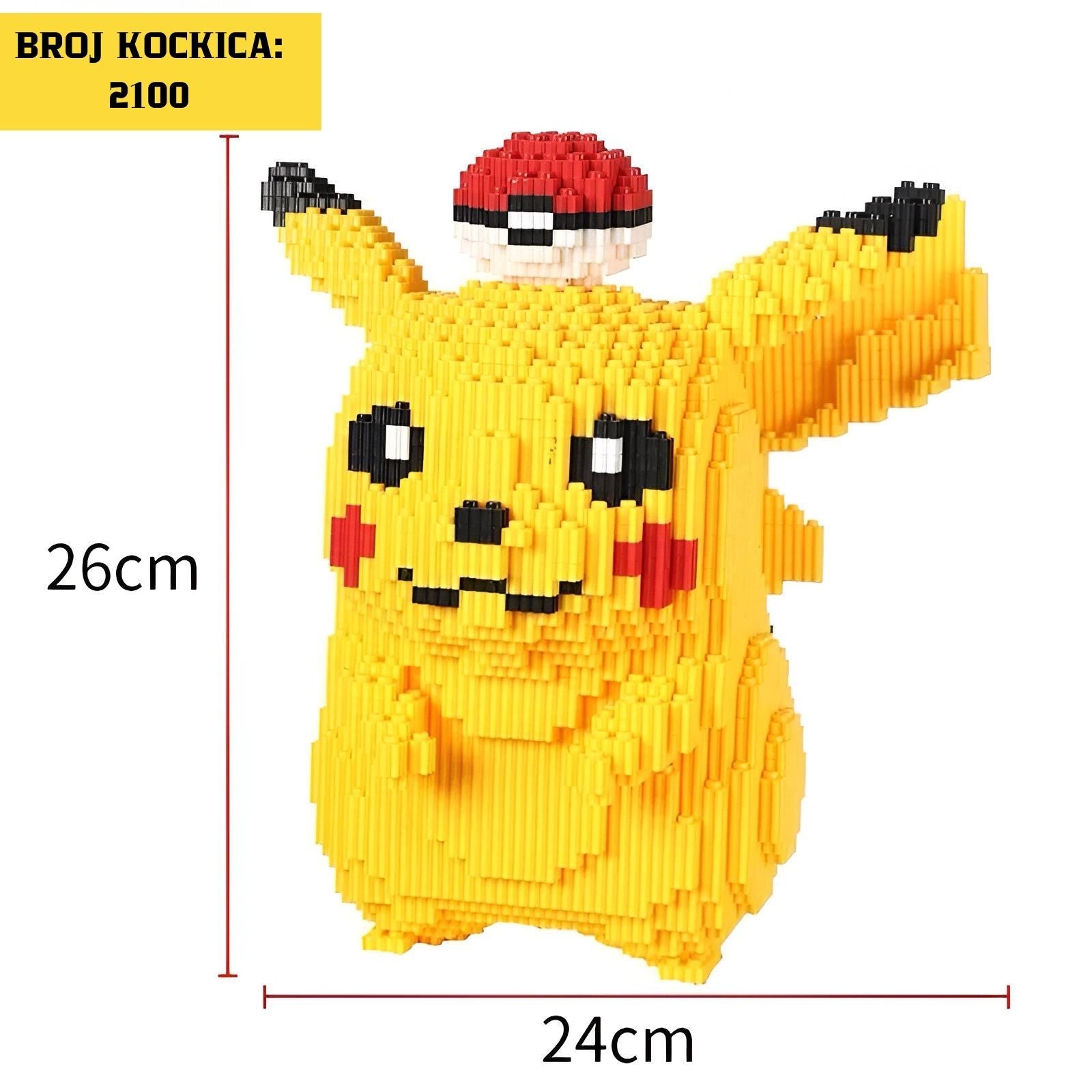 Lego Pikachu figura s Pokeball šešir, produkt PIKACHU LEGO, 2100 kockica