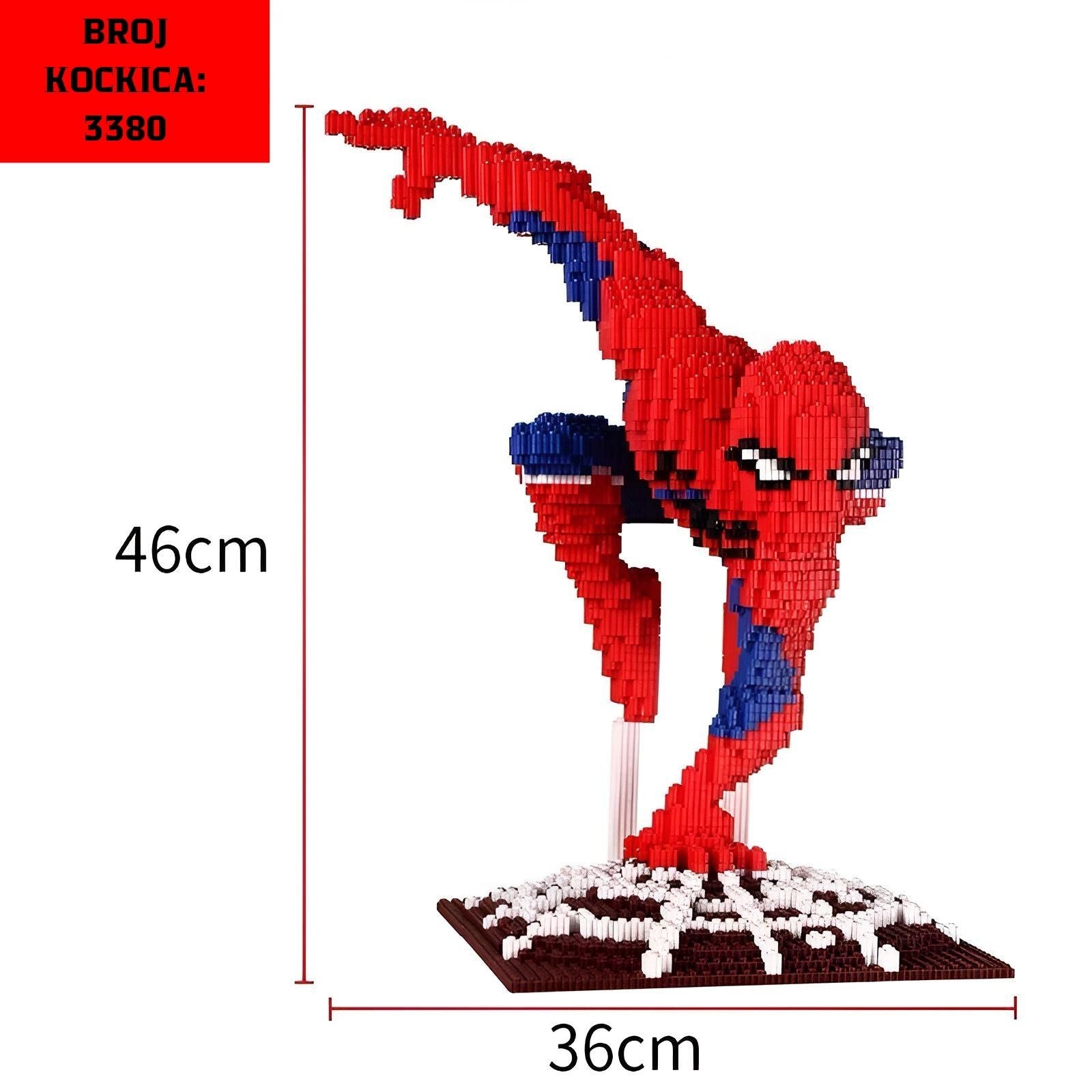 Brick-built Spider-Man figure from SPIDERMAN LEGO set with 3380 pieces