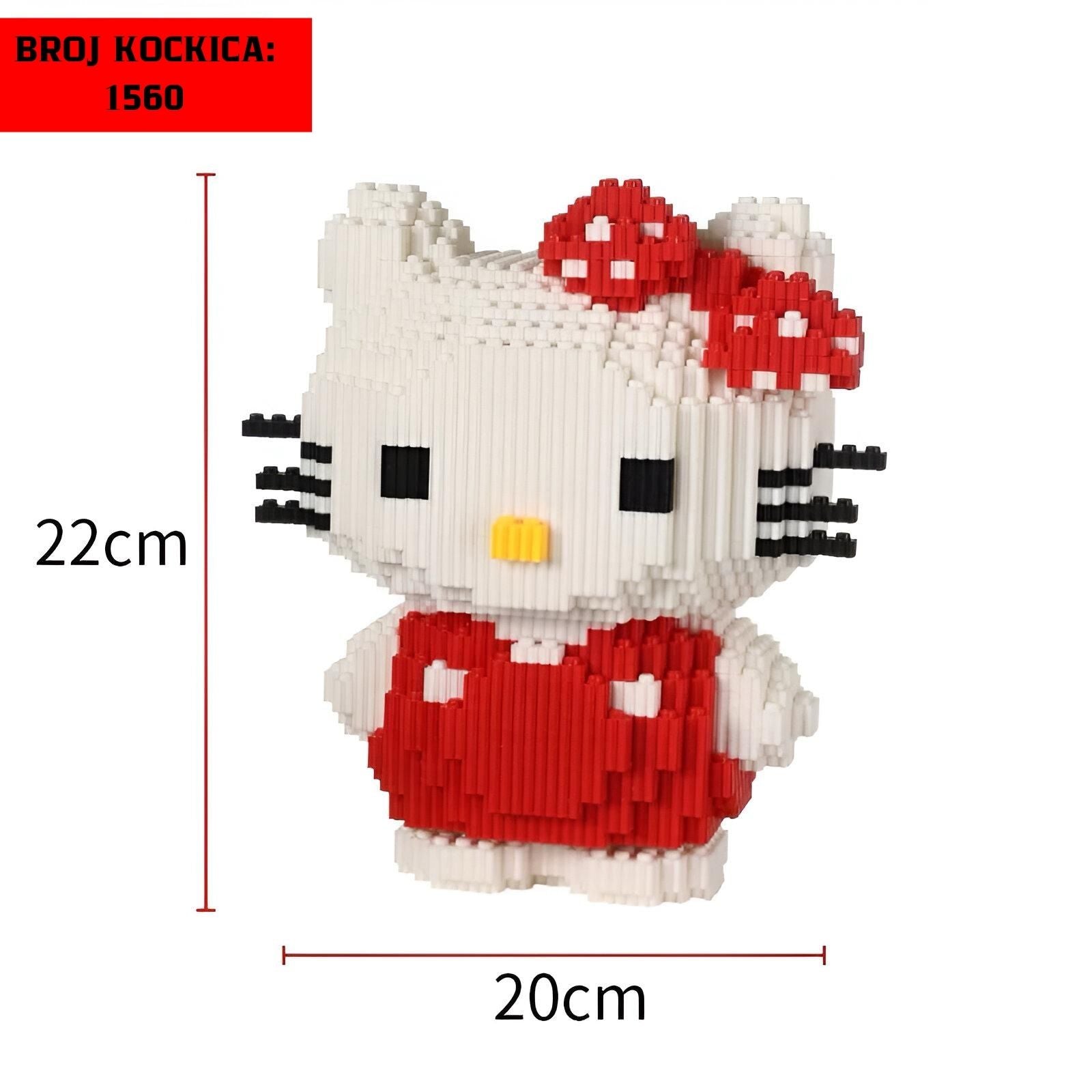 Hello Kitty brick figure from HELLO KITTY set with 1560 pieces for creative play