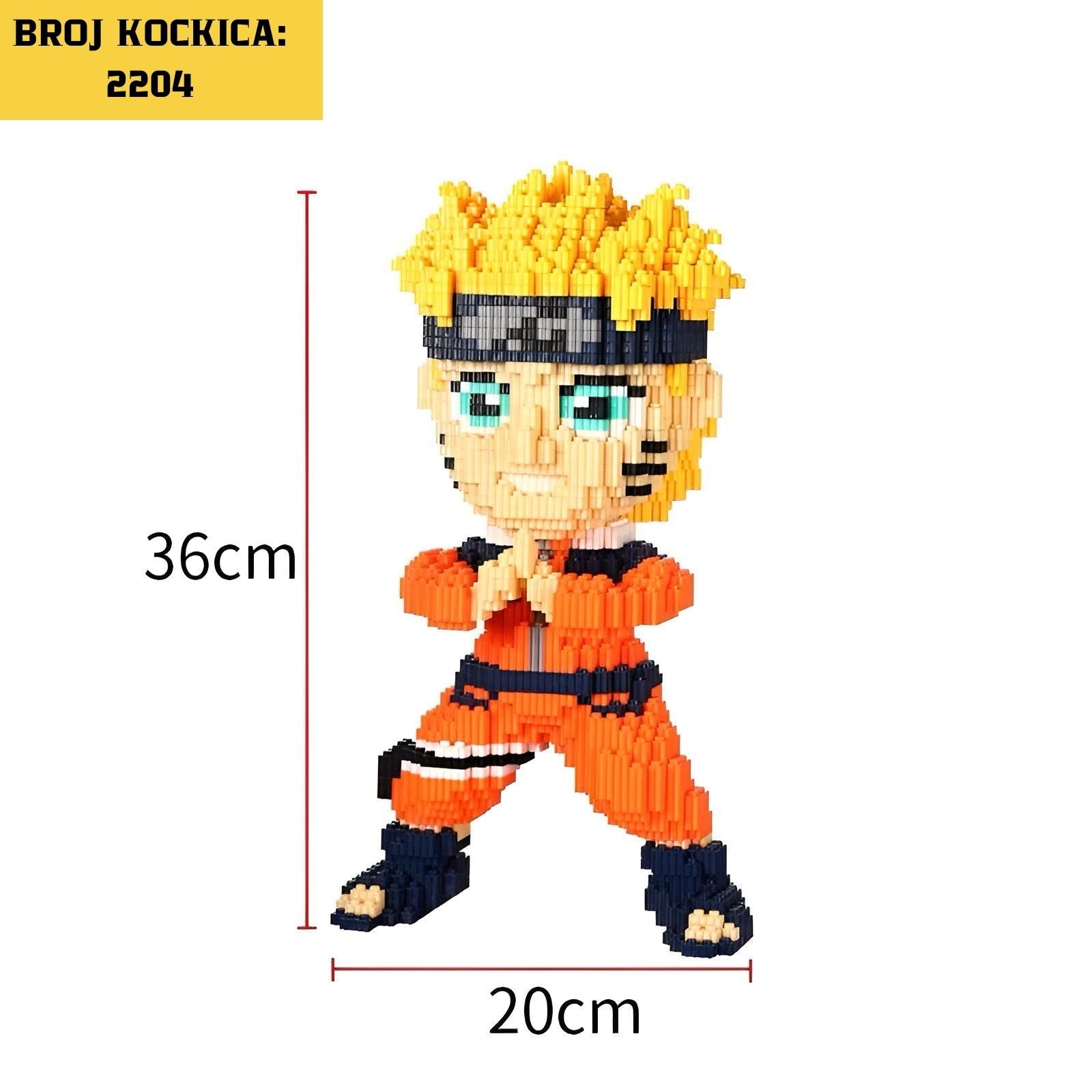 Naruto LEGO figurica s dimenzijama u proizvodu NARUTO LEGO Broj Kockica 2204