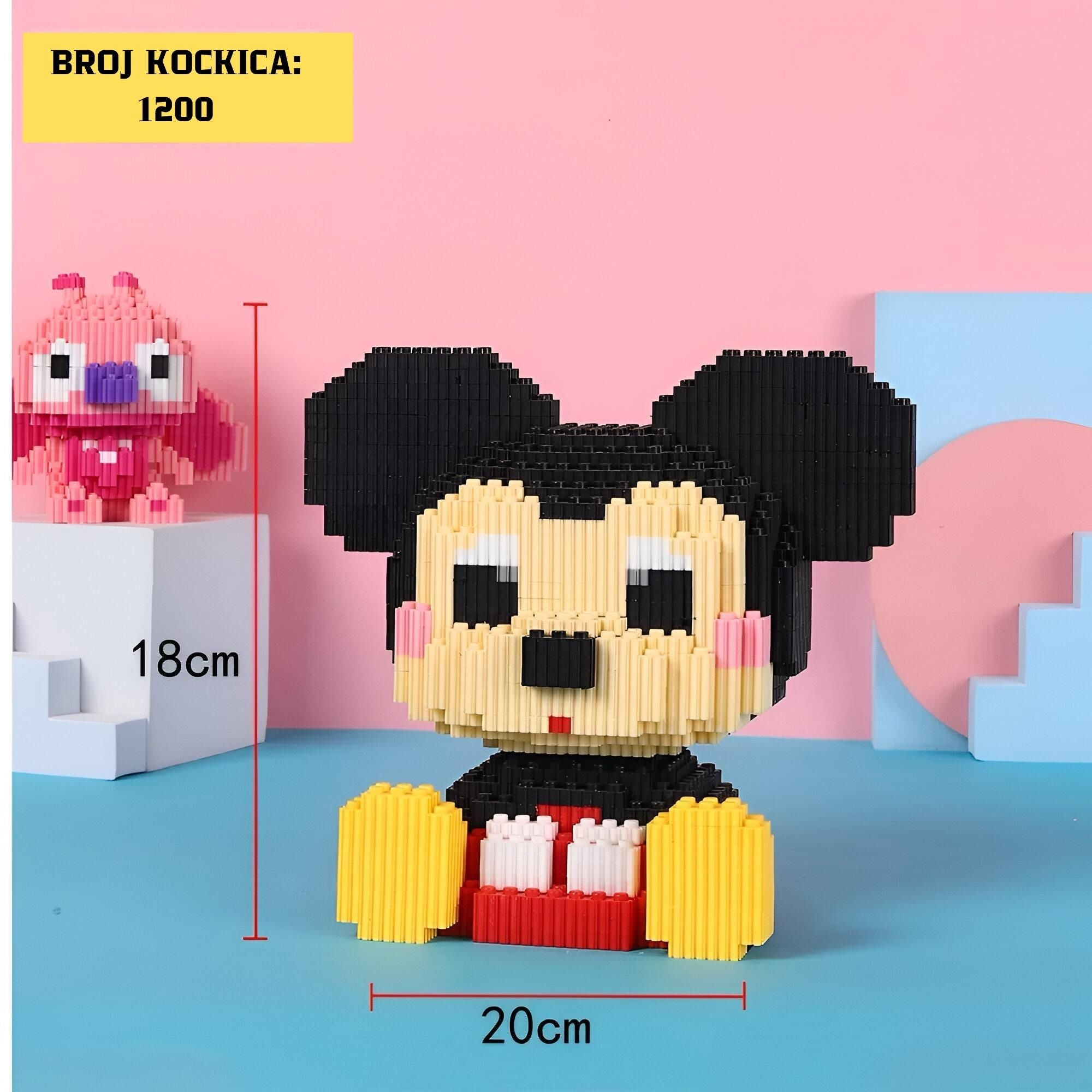 Mickey Mouse LEGO figura od 1200 kocaka u detaljnom prikazu