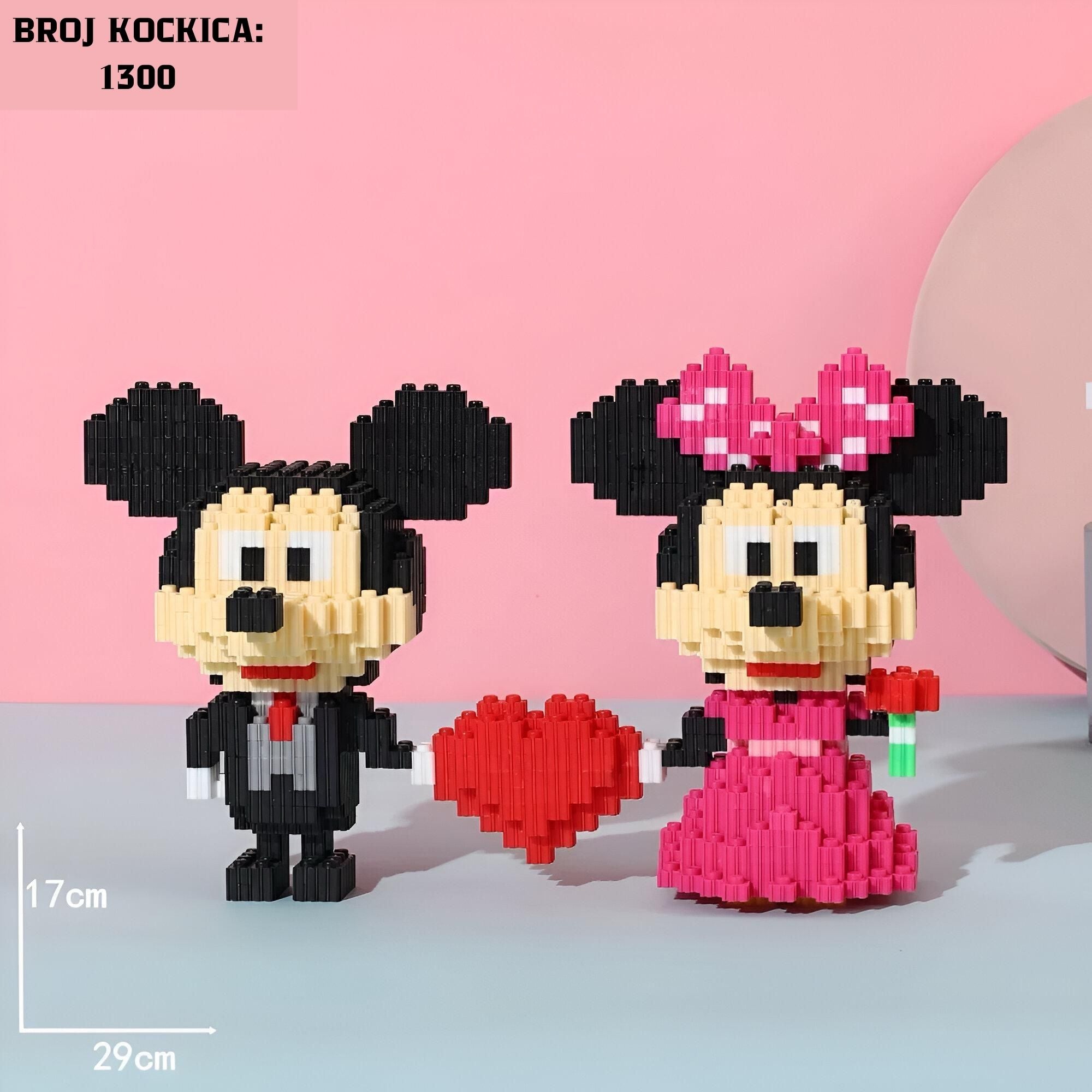 Mickey i Minnie Mouse LEGO figurice s srcem u brik obliku za ljubitelje