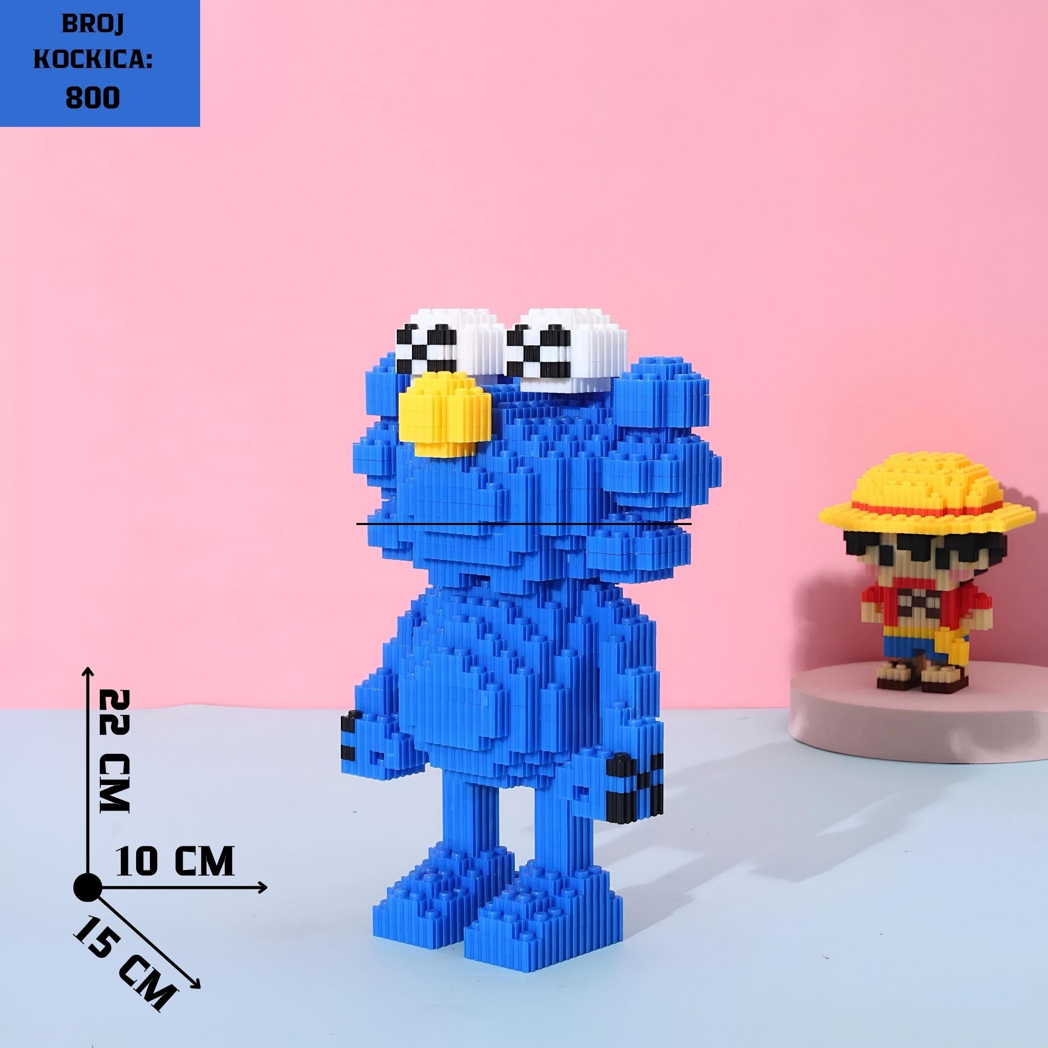 Plavi blok figura s velikim očima iz SESAME STREET ELMO LEGO seta