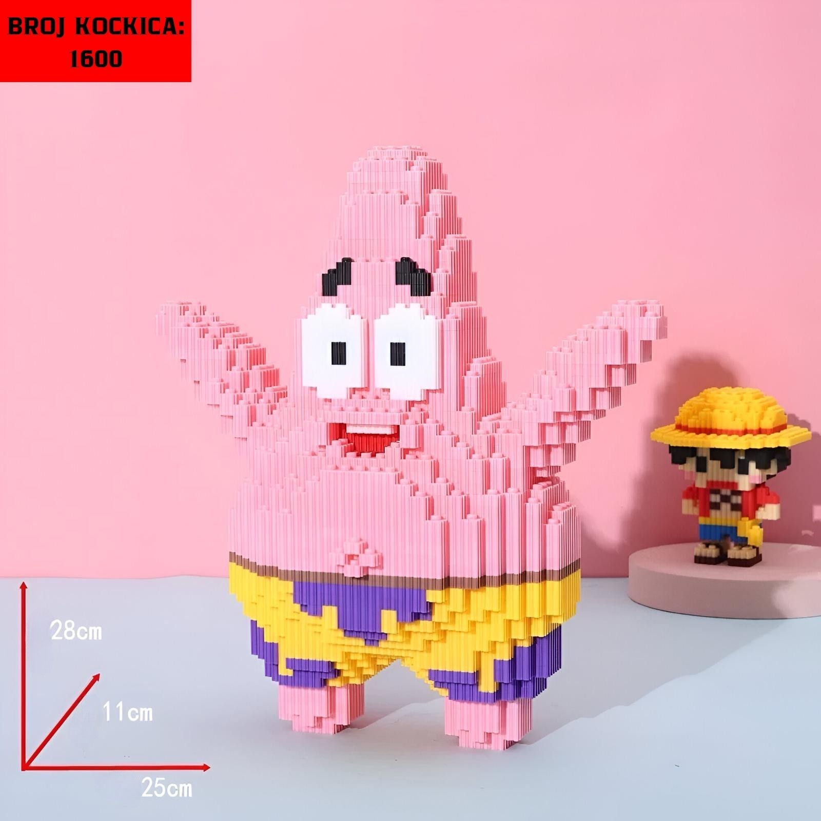 Brickovska figura Patricka zvijezde u proizvodu PATRICK LEGO s 1600 kockica