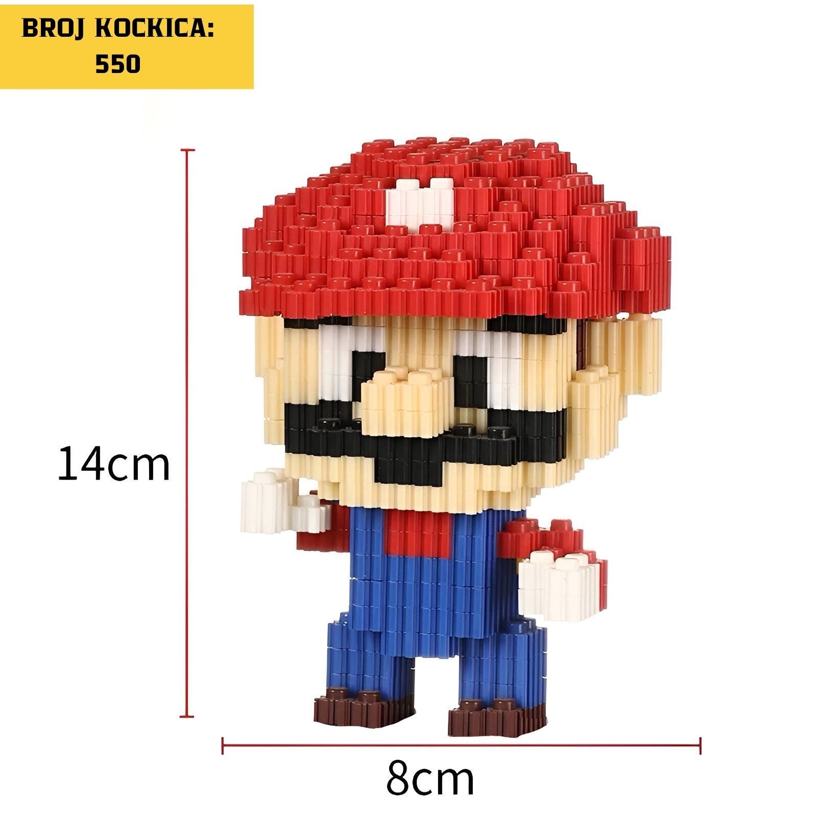 Pixelizirana figurica Maria iz SUPER MARIO LEGO seta od 550 kockica
