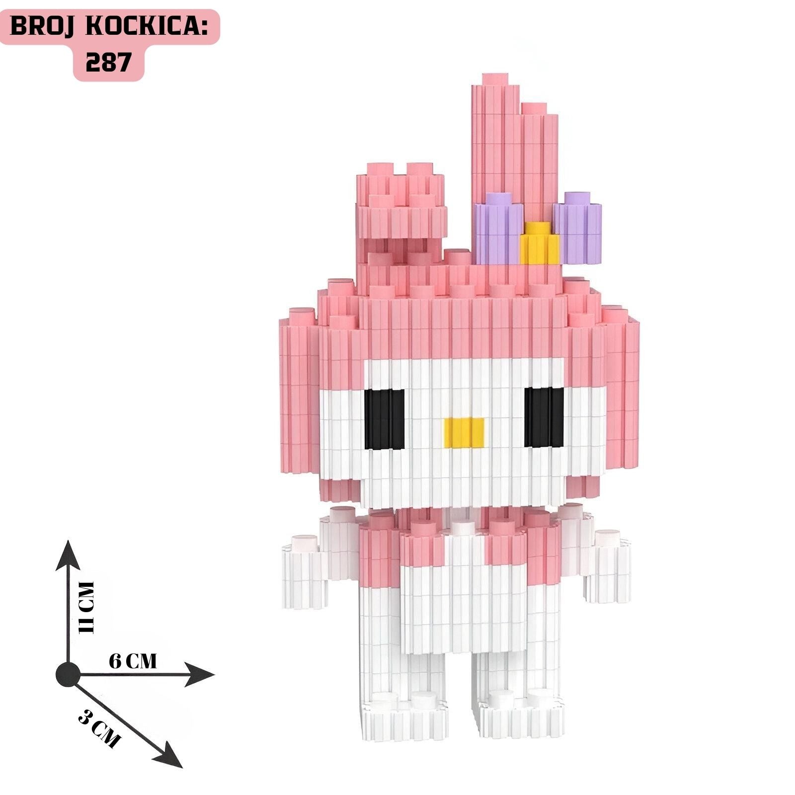 Pixelizirani My Melody figurica iz proizvoda MY MELODY LEGO s 400 kockica