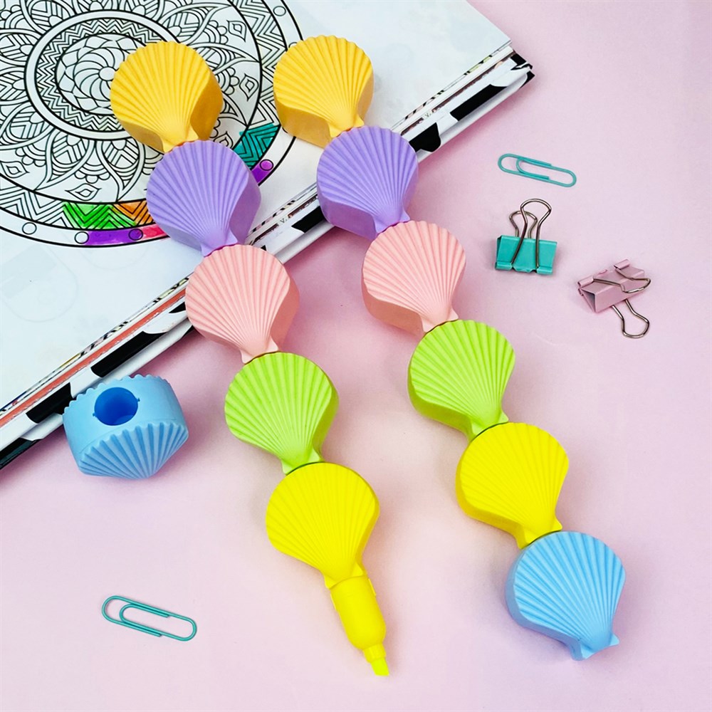 Pastel školjkasti uredski materijal KAMENICA MARKER za kreativno izražavanje