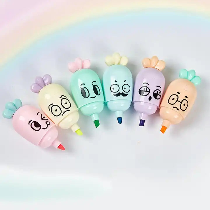 Set markera s karikaturalnim licima, CARROT FACE MARKER, za kreativno označavanje