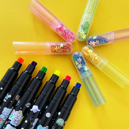Set šarenih glitter zvjezdastih markera GALAXY BEAR MARKER2 za kreativne projekte