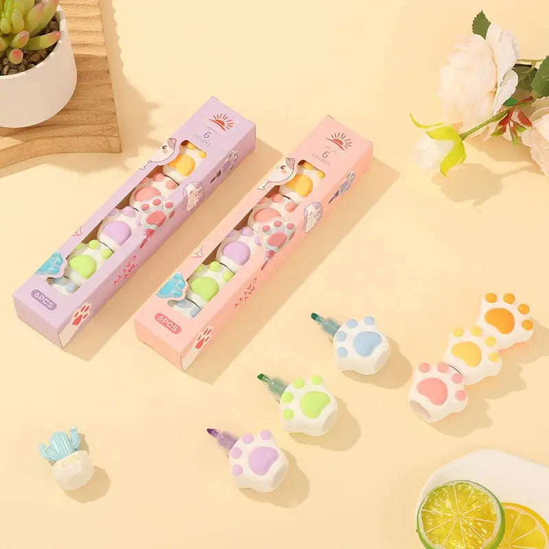 Set markera u obliku mačjih šapa PAW CAT MARKER, šareni i kreativni