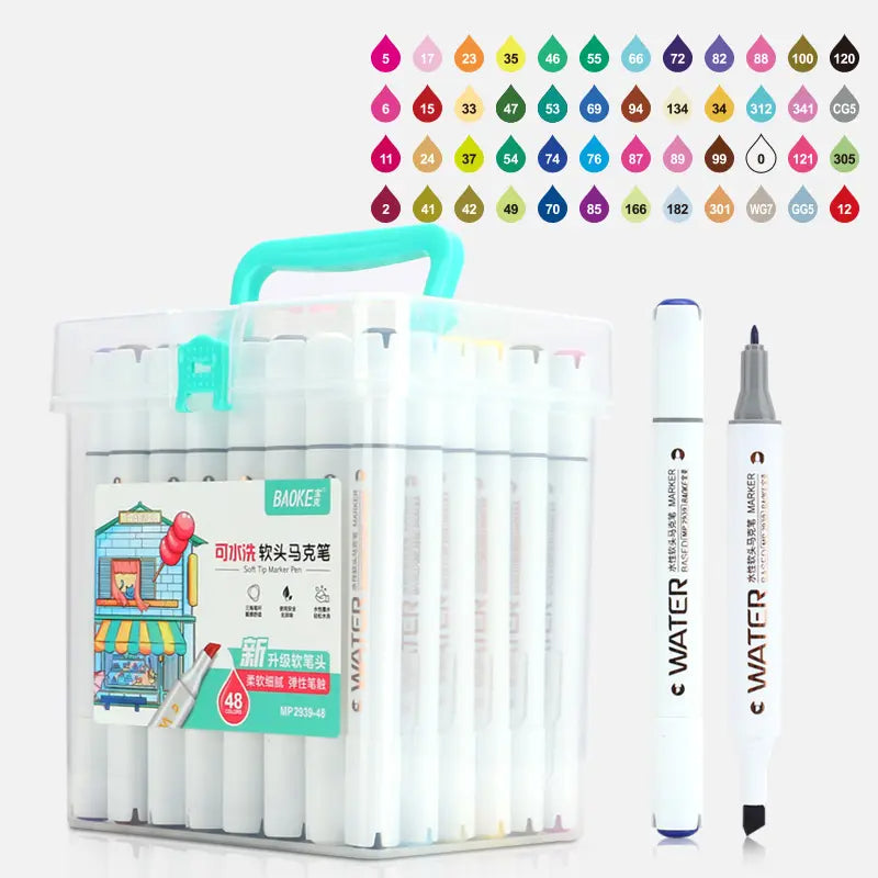Set of dual-tip art markers from PAINTING MARKER 48 SET