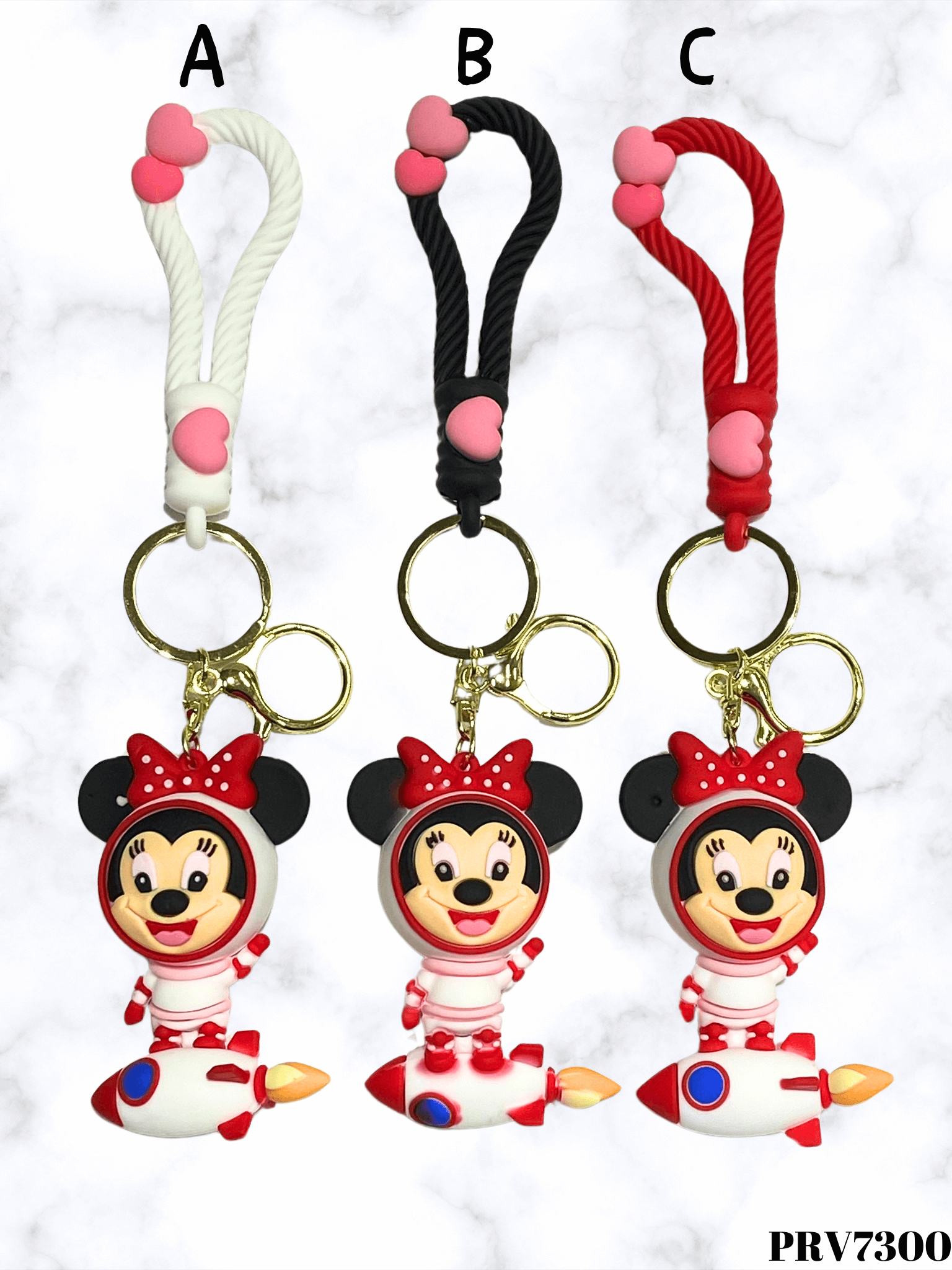 Minnie Mouse astronaut keychain with heart-shaped accents in MINNIE MOUSE PRIVJESAK