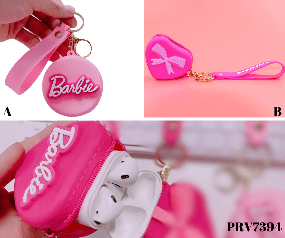 Pink Barbie privjesak i novčanik s AirPod etuijama u slatkom dizajnu