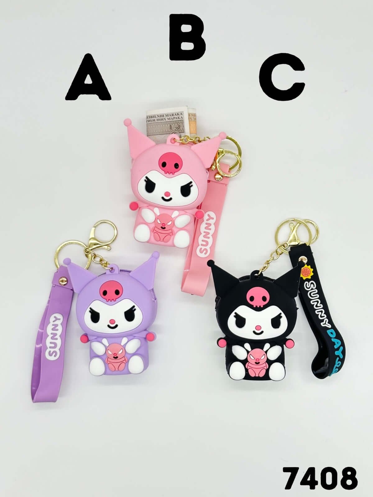 Kuromi privjesak s cartoon likovima u obliku ključanica i novčanika