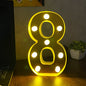 Osvijetljeni broj osam na proizvodu OSAM 8 LAMPA