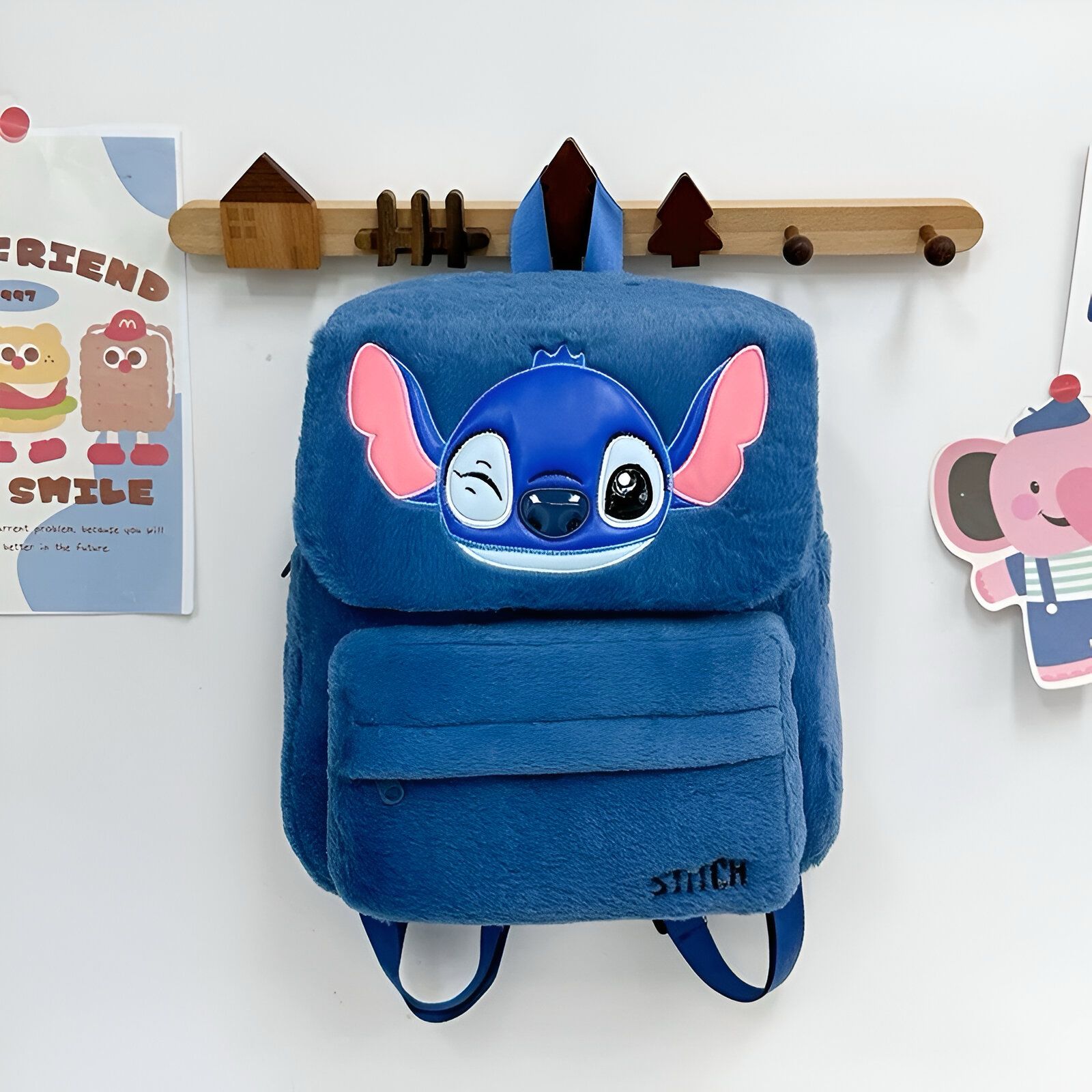 Plavi plišani ruksak Stitch iz proizvoda STITCH TORBICA & RUKSAK