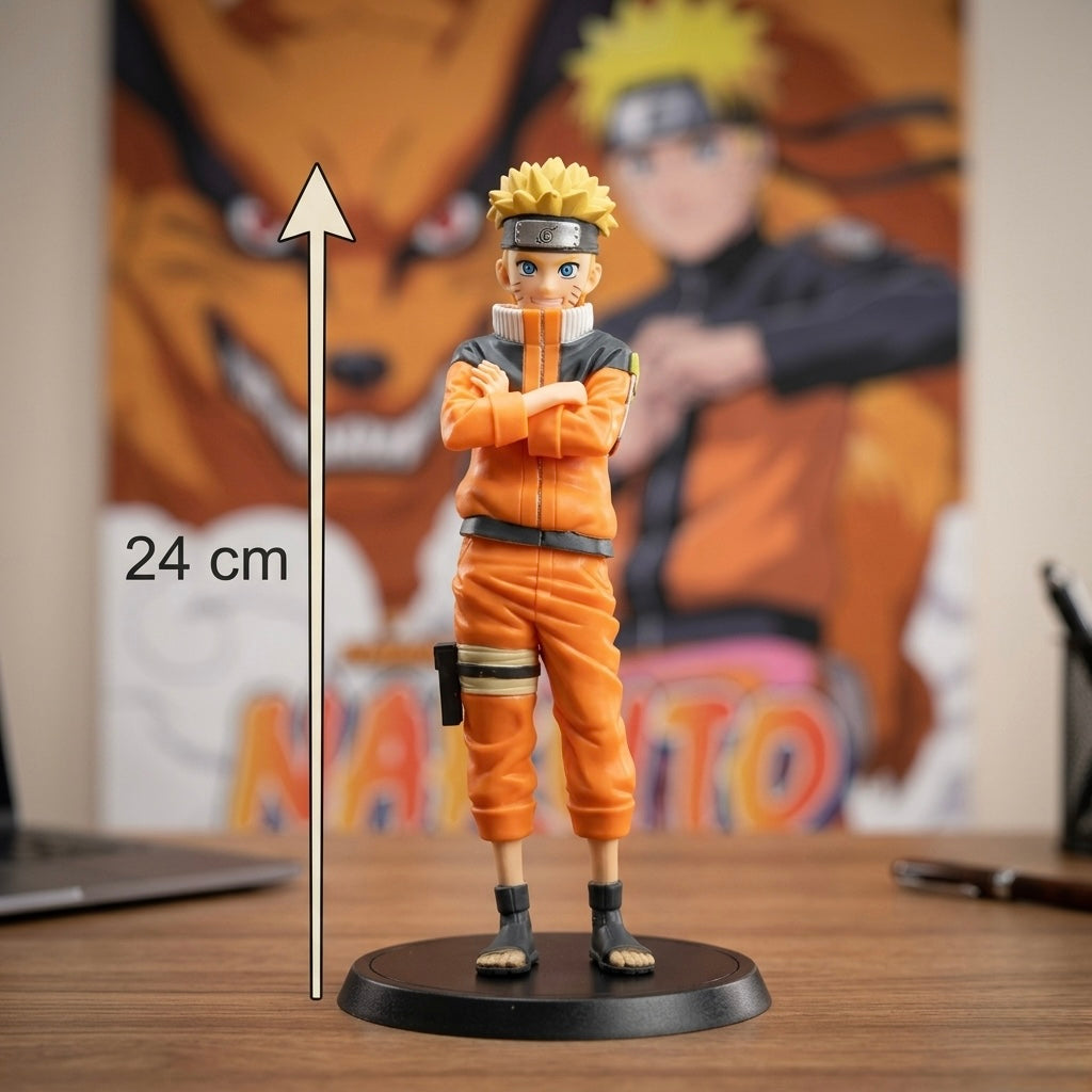 Naruto figure 24 cm naruto uzumaki akcijska figura narančasto crna stojeća na okrugloj podlozi