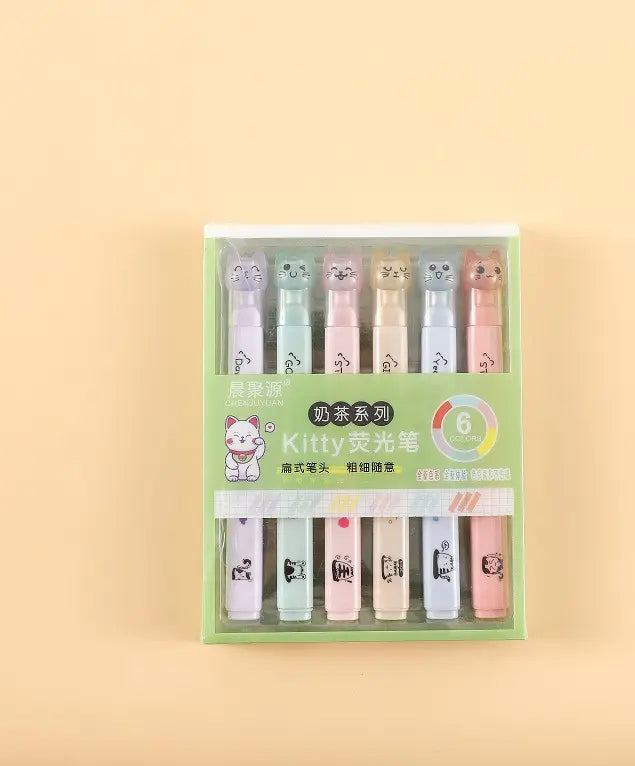 Pastel set kitty cat markeri za pisanje u obliku mačaka za kreativce