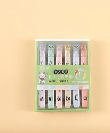 Pastel set kitty cat markeri za pisanje u obliku mačaka za kreativce