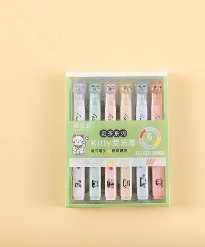 Pastel set kitty cat markeri za pisanje u obliku mačaka za kreativce