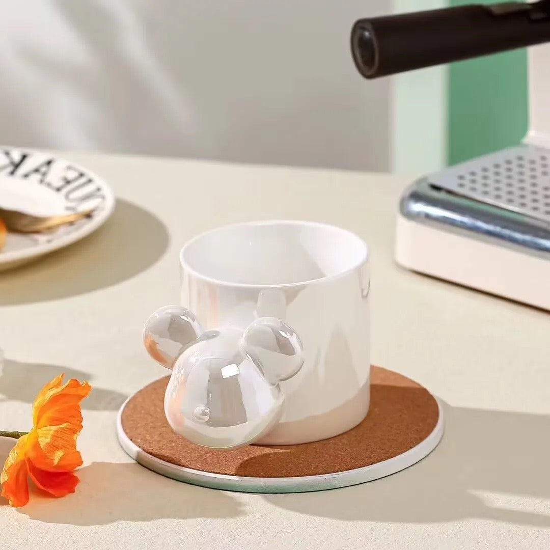 Bela keramička šolja sa ručkom u obliku Mickey Mouse u Bear keramičkom setu