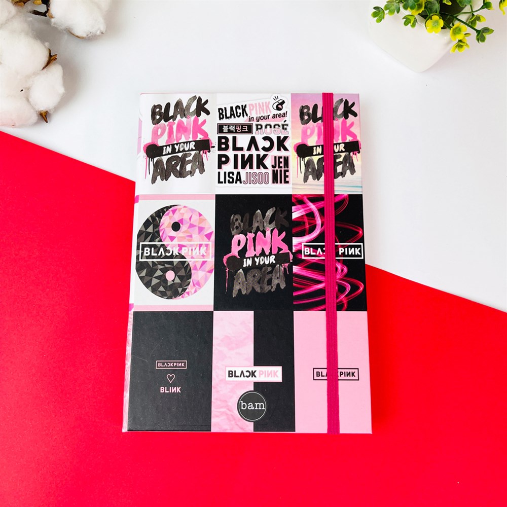 Crna i ružičasta bilježnica set inspirirana Blackpink temom
