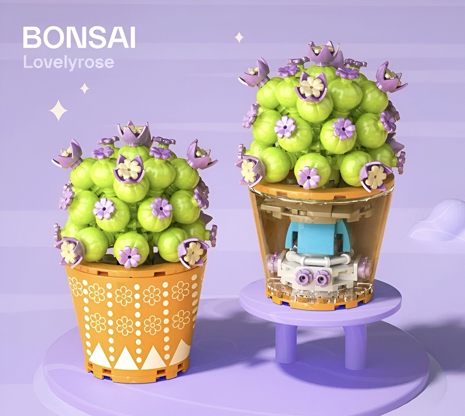 CVIJEĆE LEGO BONSAI: bonsai u ukrasnom loncu s geometrijskim uzorcima i živim bojama